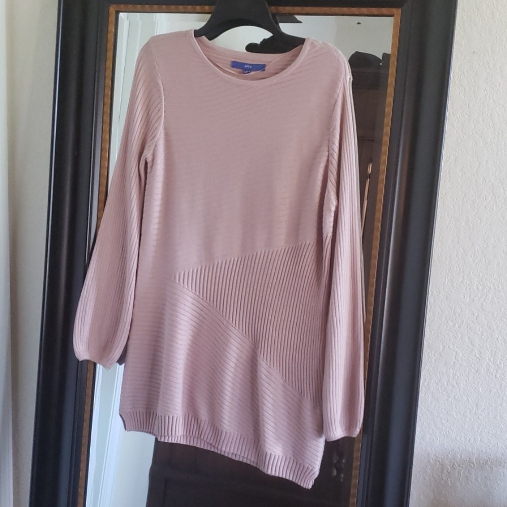 Mixed Ribbed Balloon Sleeve Dress